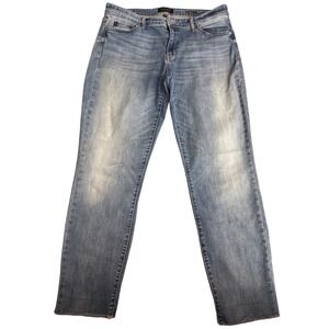 Judy Blue Boyfriend Jeans Size 15/32 | Mid Wash Raw Hem Stretch Denim 14/16